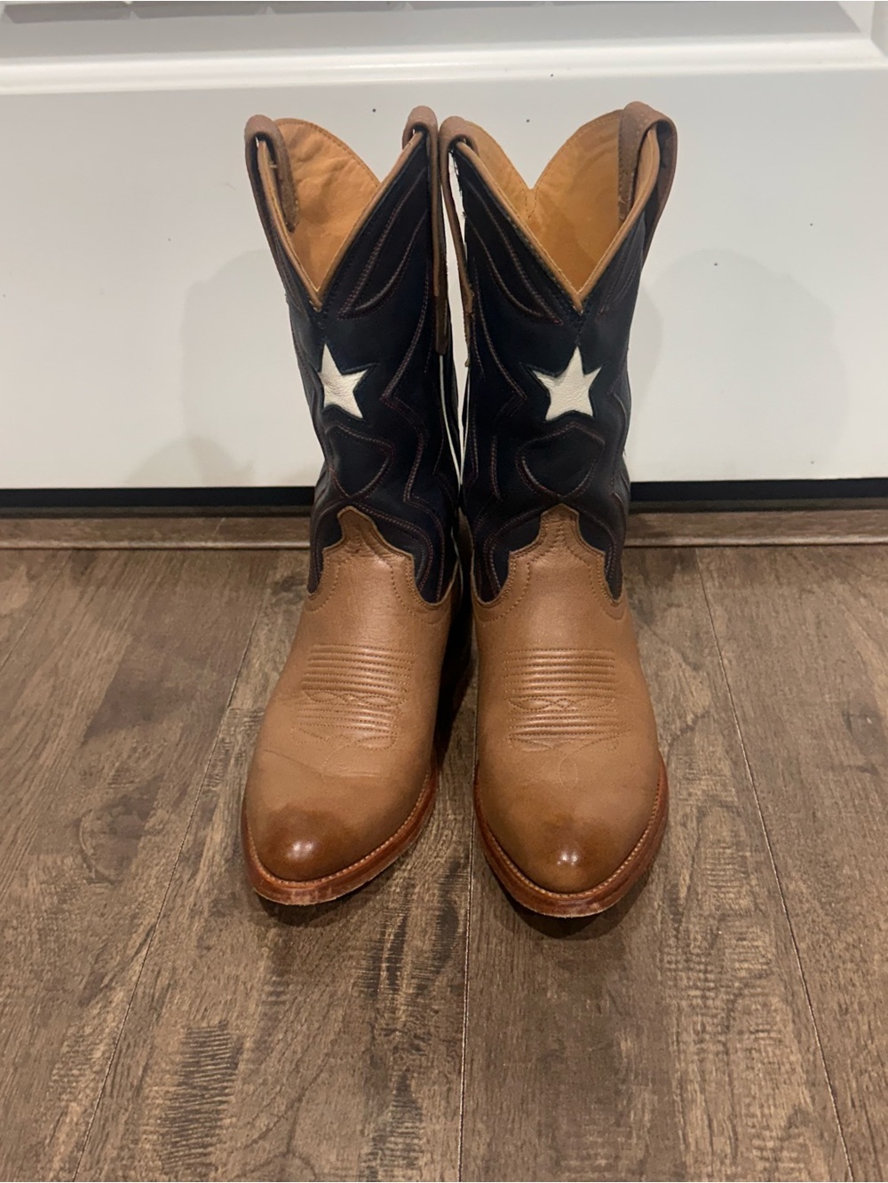 Tecovas liberty Jamie’s. Two-Tone Brown and Black Western Leather Cowboy Boots